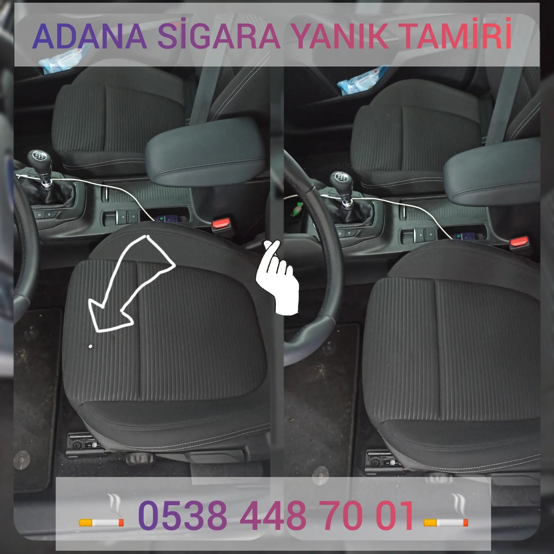 Koltuk sigara yanığı onarımı